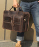 YAAGLE Multi-pockets Crazy Horse Leather Briefcase Handbag for Men YG7387 - YAAGLE.com