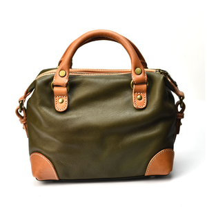 YAAGLE Women Soft Real Leather Contrast Color Top-Handle Shell Bag YG1781020 - YAAGLE.com