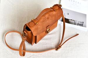 YAAGLE Women British Style Tanned Leather Flap Shoulder Bag Tote YG350 - YAAGLE.com