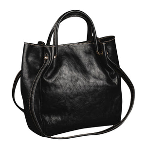 YAAGLE Female All-matching Cowhide Zip Handbag Tote YG8219 - YAAGLE.com