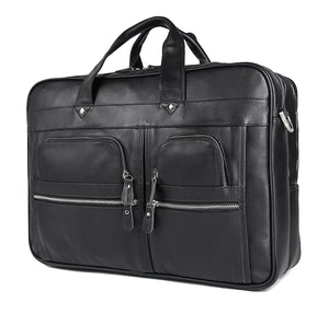 YAAGLE Multi-pockets Crazy Horse Leather Briefcase Handbag for Men YG7387 - YAAGLE.com