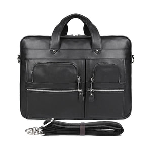 YAAGLE Multi-pockets Crazy Horse Leather Briefcase Handbag for Men YG7387 - YAAGLE.com