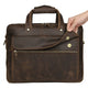 YAAGLE Men's Real Leather Zipper Business Laptop Handbag YG7388R - YAAGLE.com