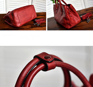 YAAGLE Women Large Capacity Multi-interlayers Tanned Leather Top-handle Bag YG8608 - YAAGLE.com